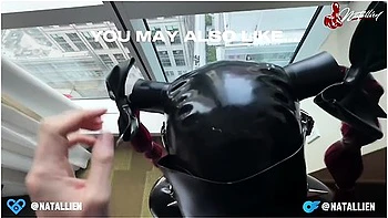 Rubber Slave Sucking Cock in Double Latex Doll - Bali Hotel