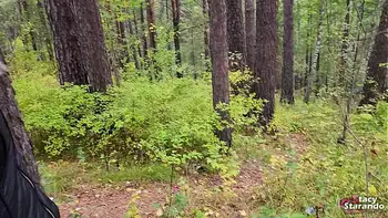 Walking with my stepsister in the forest park. Sex blog, Live video. - POV
