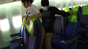 Japanese Stewardess Fucked Hard with Creampie in Public