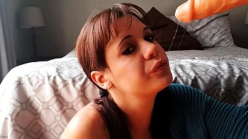 Solo BDSM Dildo Facefuck With Petite Brunette
