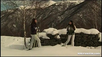 Gilda Roberts and Zafira Fuck Each Other Naked in the Snow