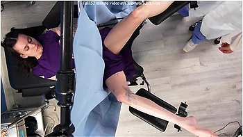 Kay’s Embarrassing Double Orgasms at Gynecologist with Toys