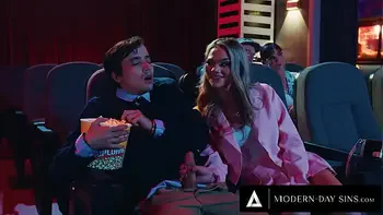 MODERN-DAY SINS - Pervy Teens Have PUBLIC SEX In Movie Theatre And GET CAUGHT! With Athena Faris