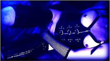 Shiny Plastic Wrapped Stumpy Slut Brings Herself To Orgasm