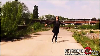 Naughty Outdoor Sex On Abandoned Place With Hot Brunette Babe