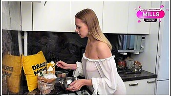 The Best Breakfast Is Pancakes With Banana Jam And Long Sex - My Wife Is Great At It